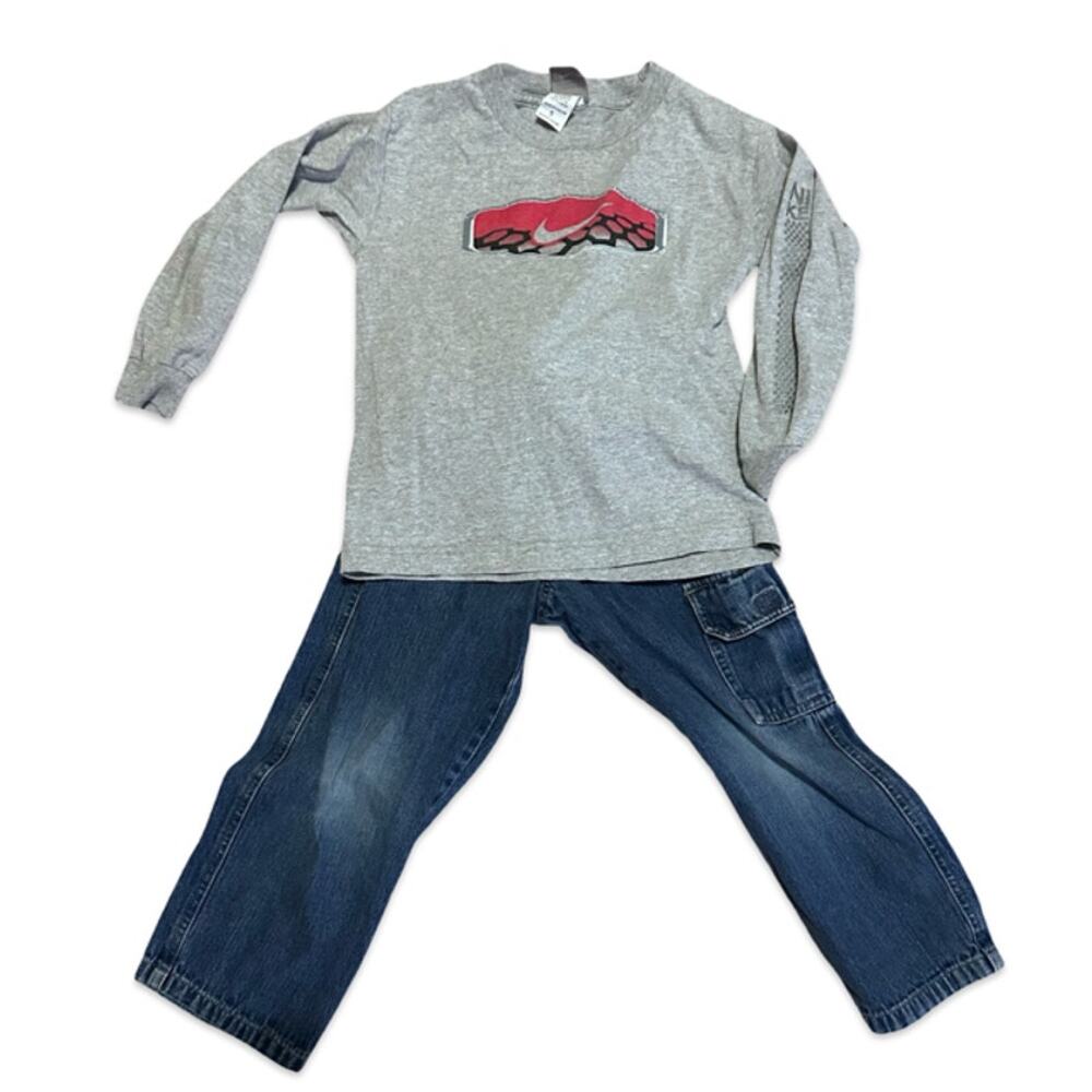 Nike Long Sleeve  Shirt & Wonder Kids Jeans Outfit  Size 5T
